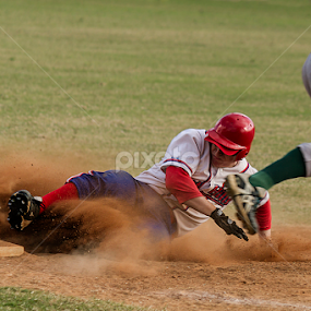 Sliding into 3rd by Cheryl Waring - Sports & Fitness Baseball