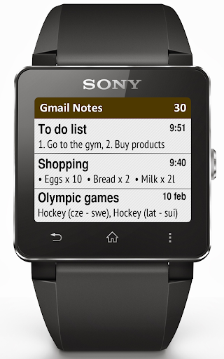 Gmail Notes for SmartWatch