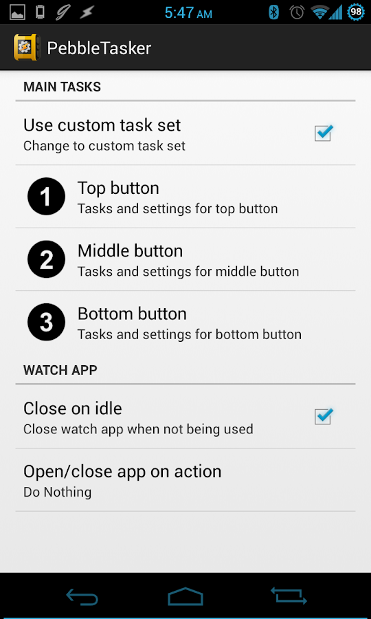 PebbleTasker - screenshot