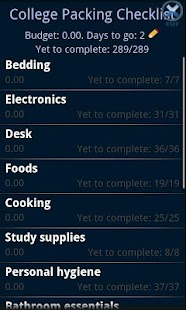 Free College Packing Checklist APK for PC