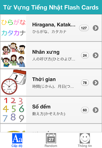 Từ Vựng T. Nhật Flash Cards