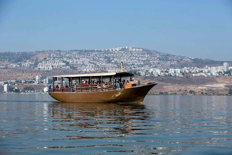 A tour boat on the Sea of Galilee, Israel.