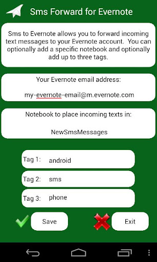 Sms Forward for Evernote