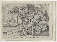 Matteüs de evangelist schrijft zijn evangelie