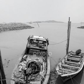 BOATS by Sim Sherina - Black & White Objects & Still Life