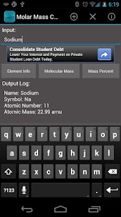 calculator mass table periodic Apps Molar Google  Play Android Mass on Calculator