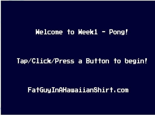 Week 1 - Pong