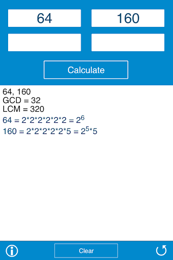 GCD and LCM calculator
