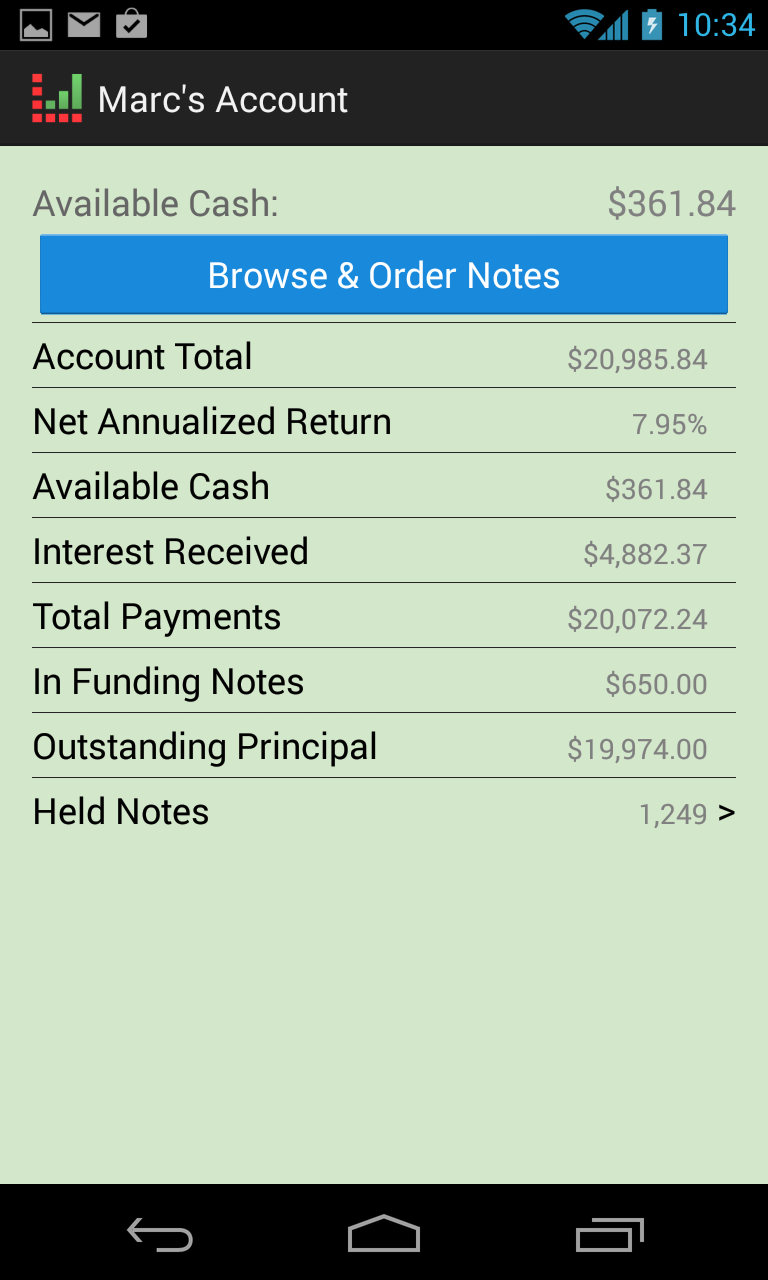 LendingClub Investor Screen 2