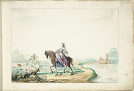 Vrouw te paard in een landschap