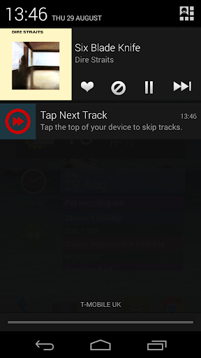 Tap Next Track: Music skipping