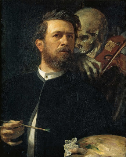 Self-Portrait with Death Playing the Fiddle