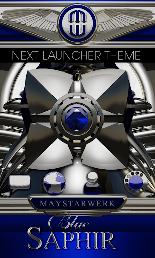 Next Launcher Theme Blue Saphi