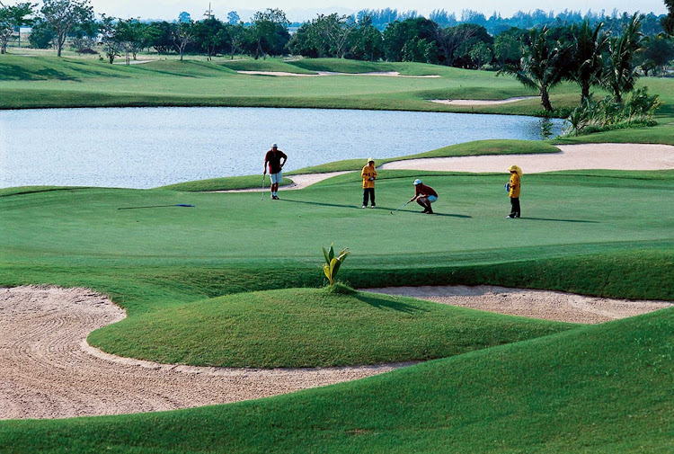 A lush golf course in Thailand.