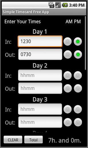 Simple Timecard