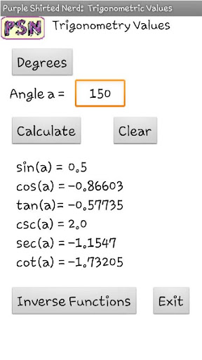 PSN Trigonometry Calculator