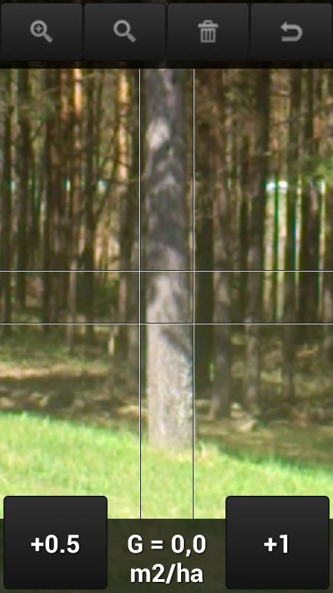   Bitterlich relascope: captura de pantalla 