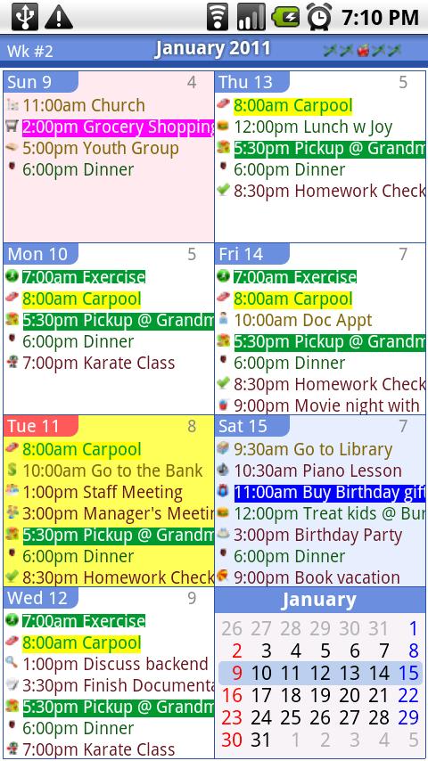 iRT Calendar Pro Key Screen 2