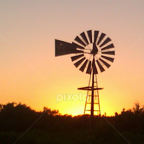 Sunset on the farm  by Linda Poessnecker - Landscapes Sunsets & Sunrises