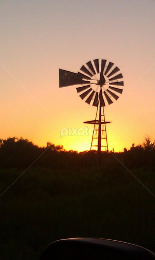 Sunset on the farm  by Linda Poessnecker - Landscapes Sunsets & Sunrises
