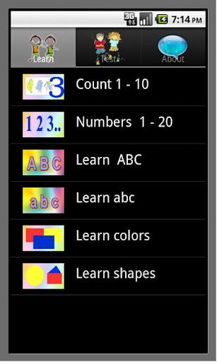 Learn English ABC number color
