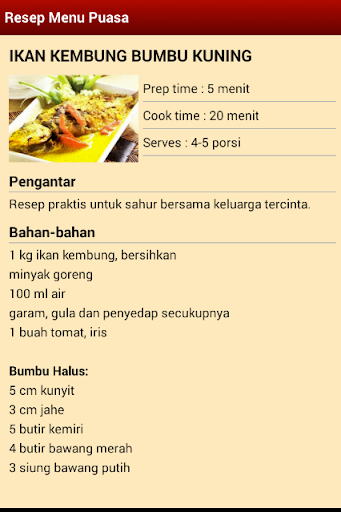 Resep Menu Puasa