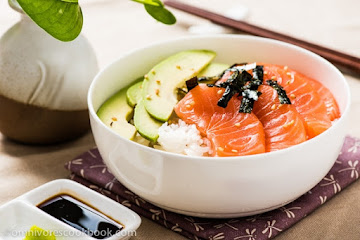 Salmon Sashimi Bowl with Avocado