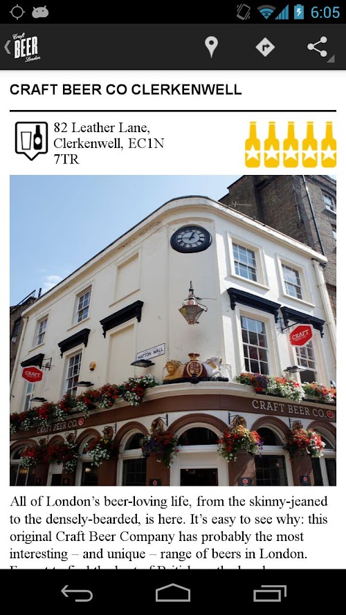 Android application Craft Beer London screenshort