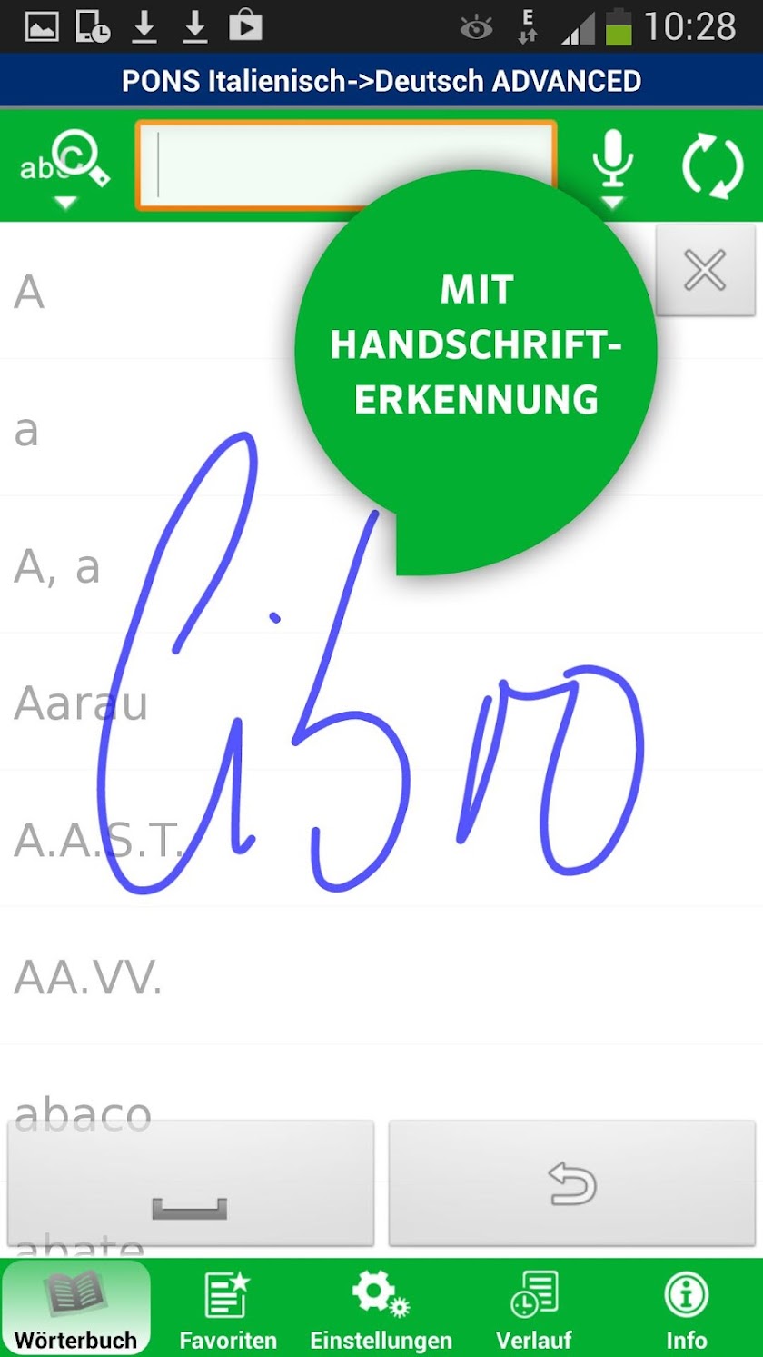 PONS Wörterbuch Italienisch Screen 2