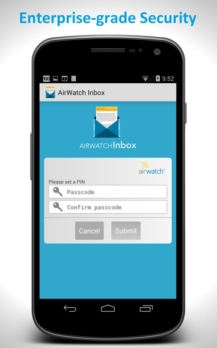 AirWatch Inbox Screen 2