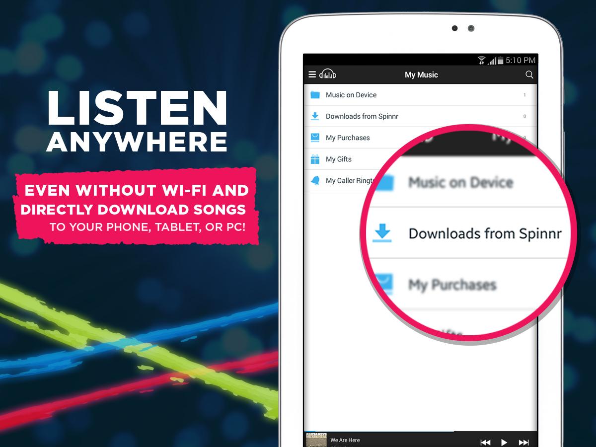Phone Download Music Directly To Android Phone spinnr music android apps on google play screenshot