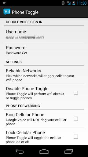 Phone Toggle for Google Voice