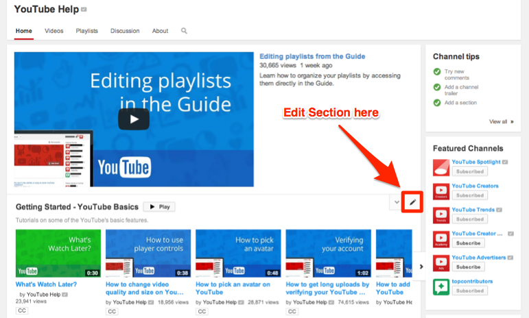 How to Add Section on  Channel Page, Organize  Channel with  Playlists