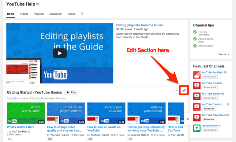 How To Set Up Sections On Your  Channel Homepage 