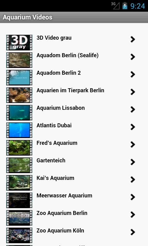 Android application Aquarium Videos screenshort