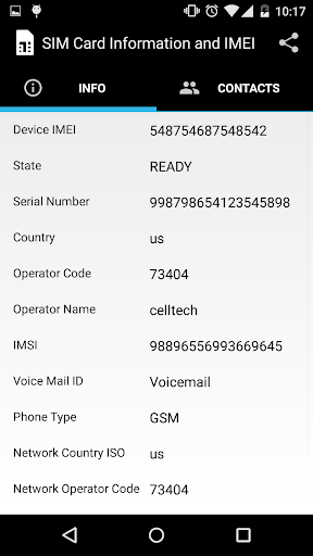 SIMカードの情報とIMEI