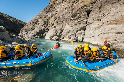 White_water_rafting_Queenstown - Once rich in gold, today Queenstown’s river canyons have an equally strong attraction: the chance to hurtle down rapids in an inflatable raft. As you grip your paddle and remind yourself that your guide does this every day, it’s time to flick the turbo switch on your Queenstown holiday. What a way to enjoy the scenery!