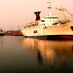 Shipflection.... by Suvajit Malik - Transportation Boats