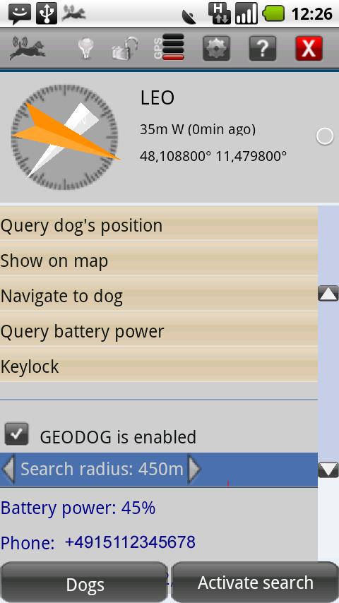 Android application GEODOG™ Mobile Pro screenshort