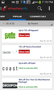 Free eVouchersinfo: Voucher/Coupons APK for Android