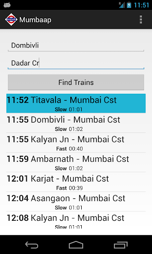 Mumbai Local Train Search