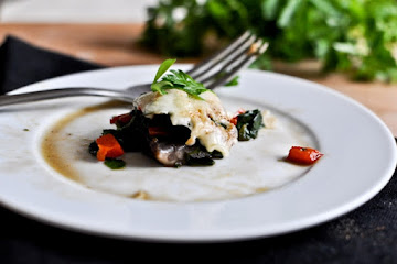 Stuffed Fontina Portobello Skillet