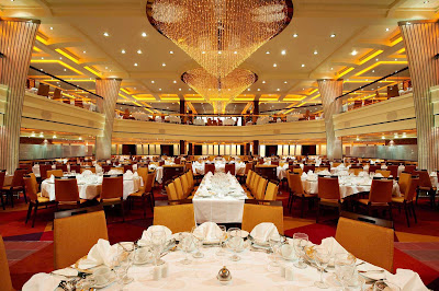 Enjoy dinners in the lavish Blush Dining Room during your cruise on Carnival Breeze.