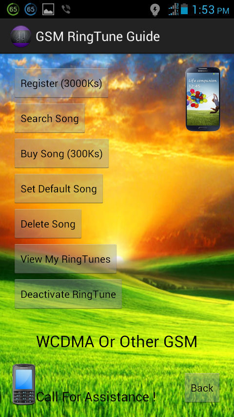 GSM Ring Tune Guide - screenshot