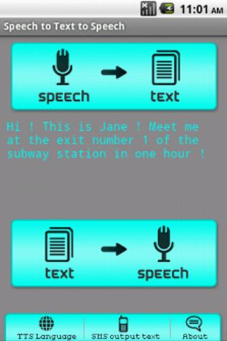 Speech To Text To Speech Screen 1