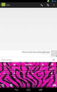 GO Keyboard Pink Zebra Screenshots 5