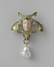 Broche in de vorm van een narrenkop