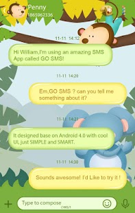Free Download GO SMS PRO ZOO THEME APK