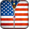 US Flag Zipper Lock Screen Application icon