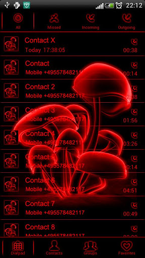 Red Neon Go Contact theme